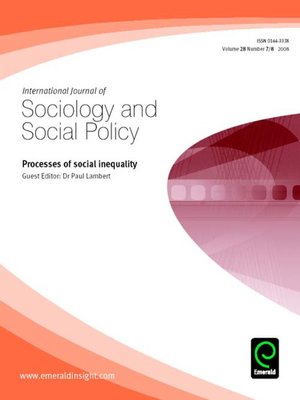 cover image of International Journal of Sociology and Social Policy, Volume 28, Issue 7 & 8